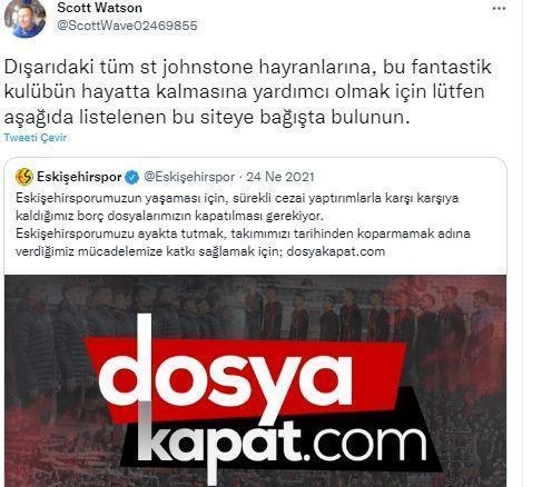 İskoç taraftarlardan Eskişehirspora destek