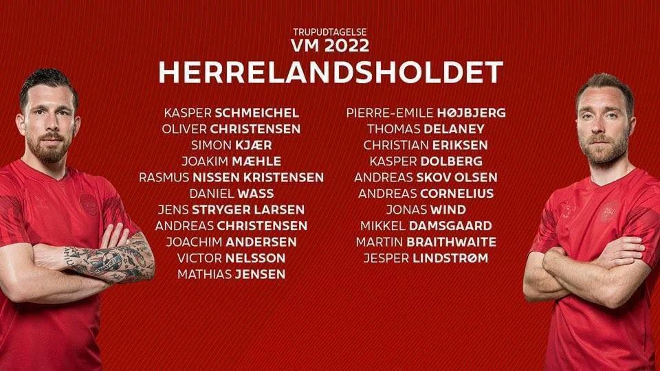 Danimarkanın 2022 Dünya Kupası kadrosu açıklandı