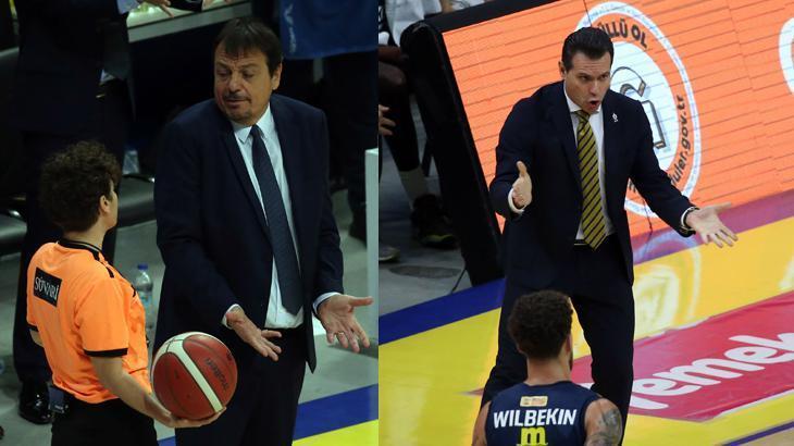 Dimitris Itoudis ve Ergin Ataman çılgına döndü Dev derbiye damga vuran olay