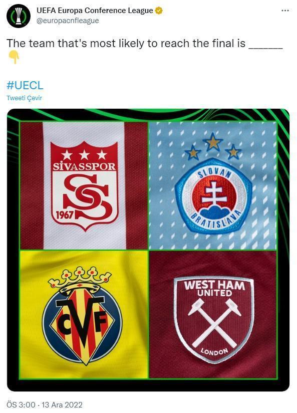 UEFAdan Sivasspor paylaşımı