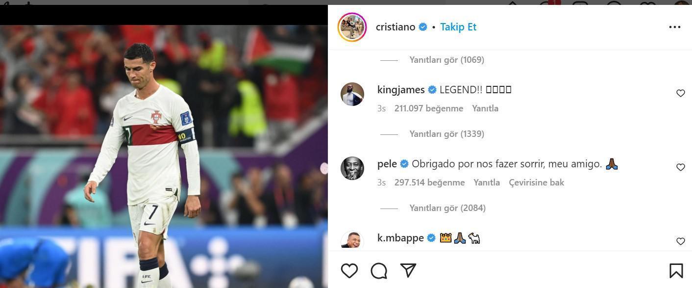 Cristiano Ronaldoya şaşırtan destek O yıldızdan mesaj...