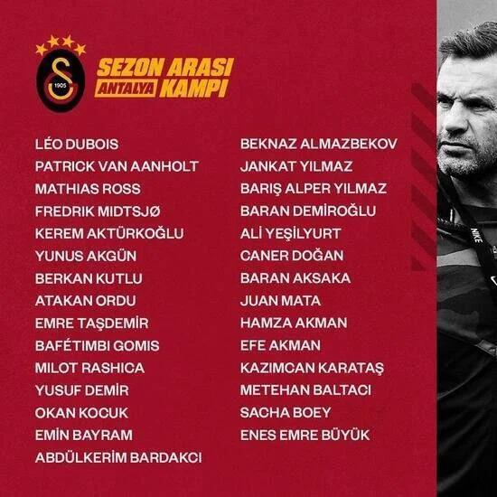 Galatasaray kamp kadrosu belli oldu