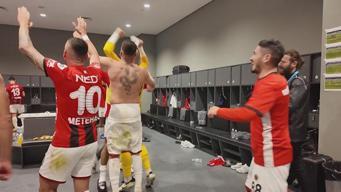 Gençlerbirliği soyunma odasında Beşiktaş galibiyeti coşkusu!