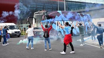 Trabzonspor'a Kayseri'de coşkulu karşılama