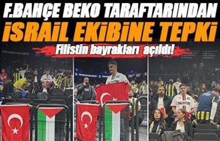 Fenerbahçe Beko taraftarlarından İsrail ekibi Maccabi Rapyd'e Filistin tepkisi