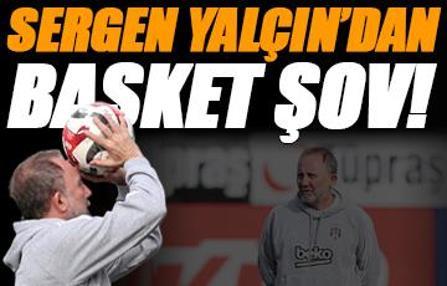 Sergen Yalçın basketboldaki hünerlerini sergiledi!