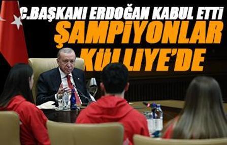 Cumhurbaşkanı Erdoğan, çeşitli branşlardan başarılı sporcuları kabul etti