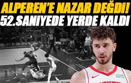 Alperen Şengün'e nazar değdi! Maçın 52.saniyesinde sakatlanıp, yerde kaldı