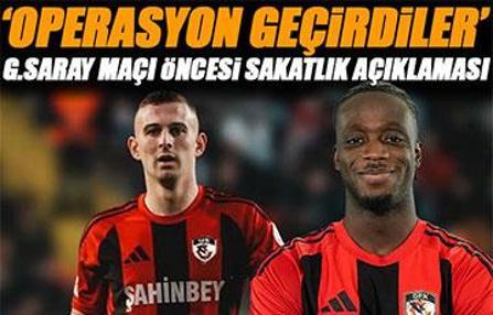 Gaziantep FK resmen açıkladı! Galatasaray maçı öncesi 2 yıldız ameliyat oldu