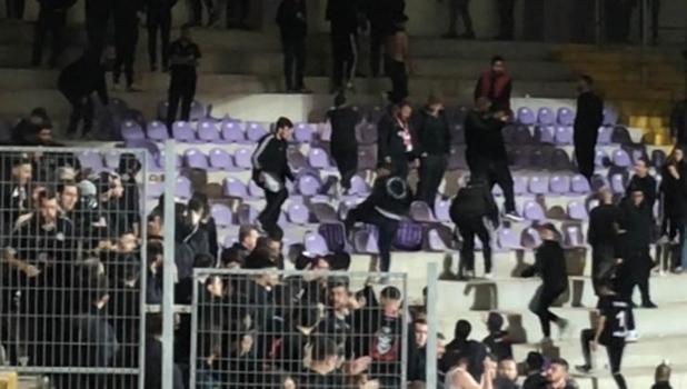 Afyonspor - Eskişehirspor maçında istenmeyen olaylar