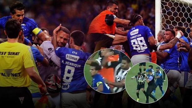 Eşi benzeri görülmemiş kavga! 23 kırmızı kart çıktı: Cruzeiro-Atletico Mineiro maçında yumruklar havada uçuştu