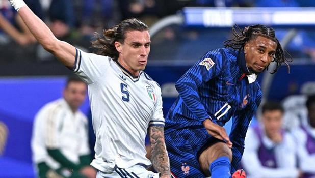 Two goals and one red card in the France-Italy match