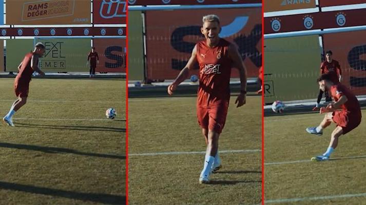 Galatasaray şut çalıştı... Torreia'nın hırsı dikkat çekti