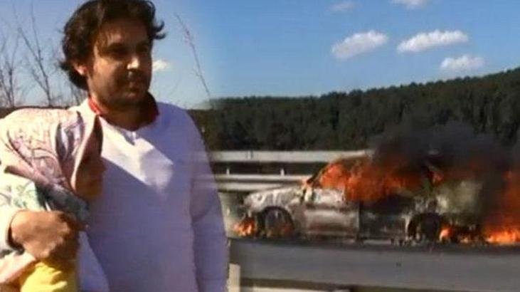 TEM'de korku dolu anlar! Birbirlerine sarılarak izlediler…