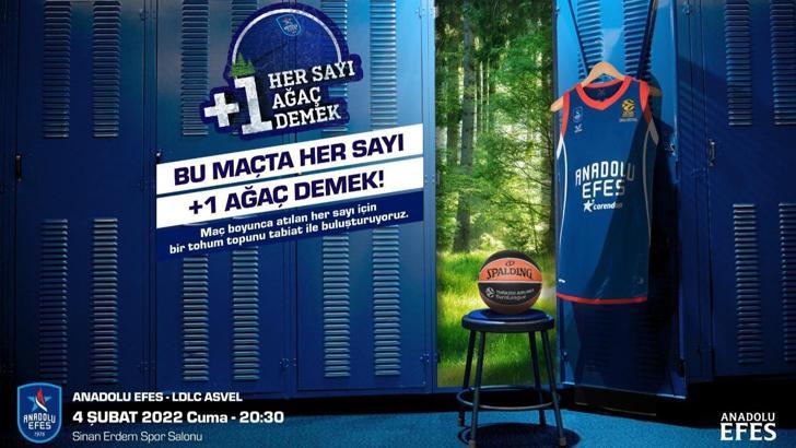 Anadolu Efes - Asvel maçında atılacak her sayı ağaca dönüşecek