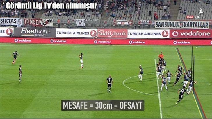 Beşiktaş'ın ilk golü 30 santimetre ofsayt