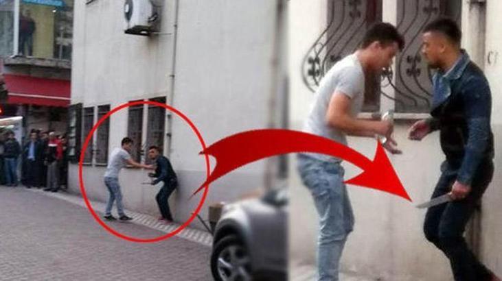 Dehşet anları! Bıçakla önce vatandaşlara sonra polise saldırdı