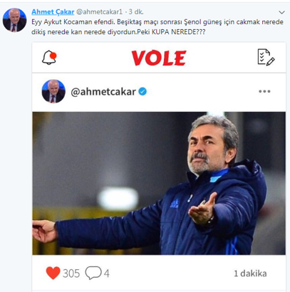 Ahmet Çakar'dan Aykut Kocaman'a gönderme: Seyis'in takımı...