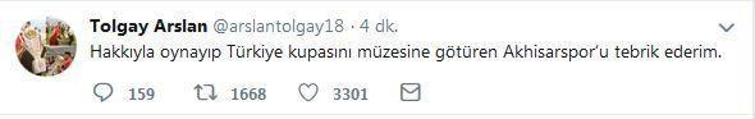 Tolgay Arslan'dan Fenerbahçe'ye gönderme