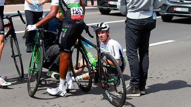 Mark Cavendish'ten korkutan kaza!