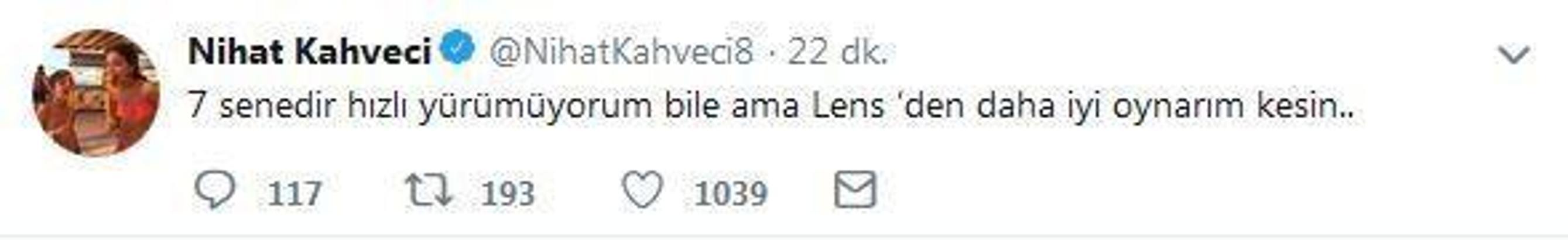 Nihat Kahveci'den Lens'e eleştiri