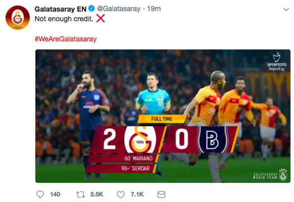 Galatasaray'dan Başakşehir'e gönderme!
