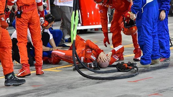 Raikkonen mekanikerin bacağını ezdi