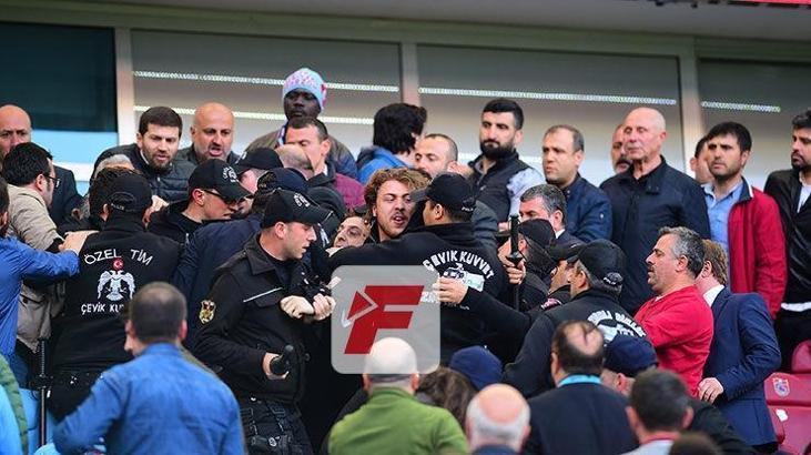 Trabzon'da maçın ardından protokol tribününde arbede yaşandı
