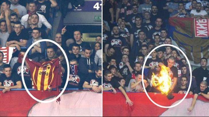 Kızılyıldız taraftarları Galatasaray forması yaktı