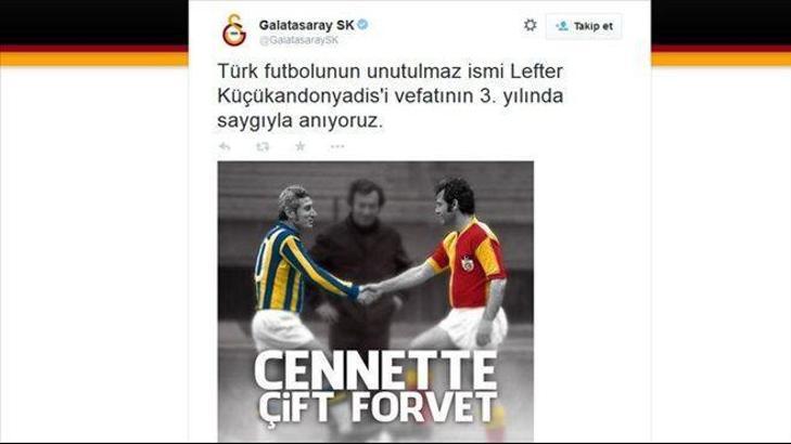 Galatasaray'dan Fenerbahçe'ye Lefter mesajı