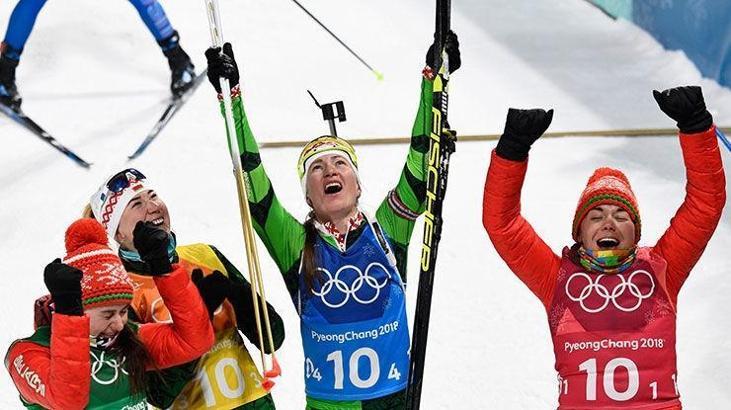 Biatlon kadınlar 4x6 kilometrede zafer Belarus'un