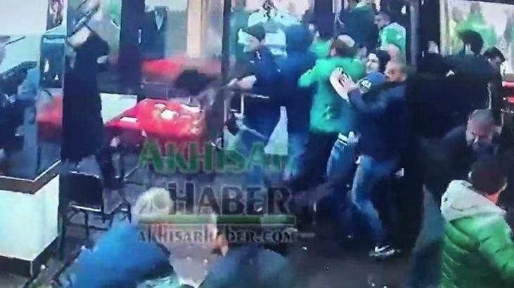 Akhisar'daki taraftar kavgası güvenlik kamerasına yansıdı