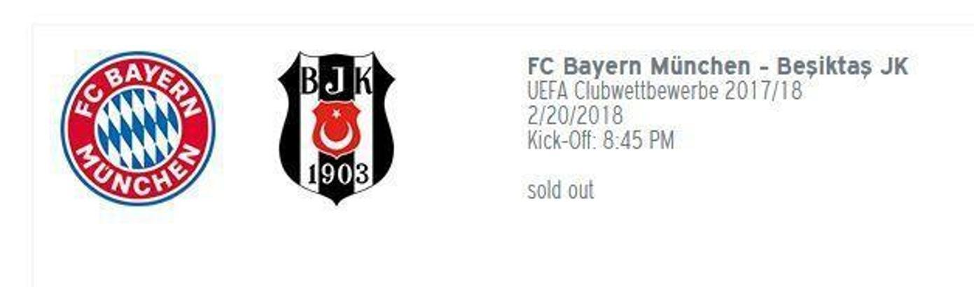 Bayern Münih-Beşiktaş biletleri tükendi!