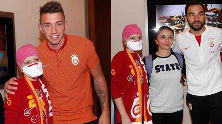 Lösemi hastası Cansu, Galatasaraylı futbolculara ulaşma hayaline kavuştu