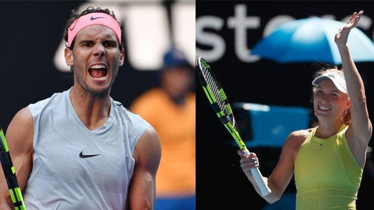 Rafael Nadal ve Caroline Wozniacki 3. tura yükseldi