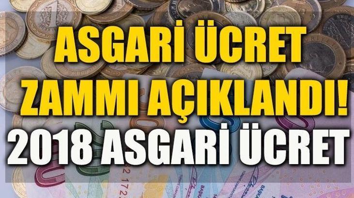 Asgari ücret 2018 miktarı belli oldu