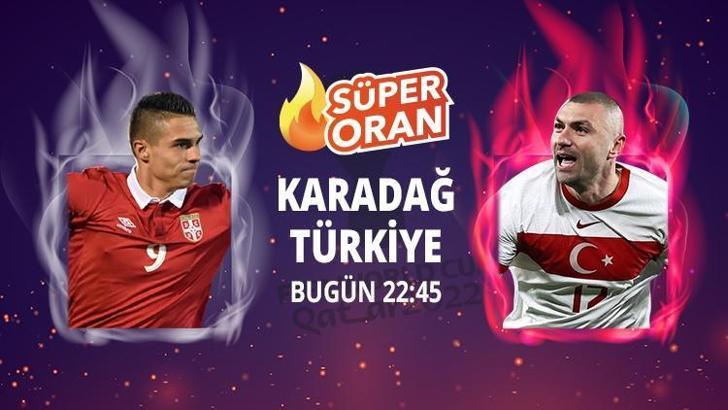 Karadağ-Türkiye maçı iddaa oranları Süper Oran'la Misli.com'da