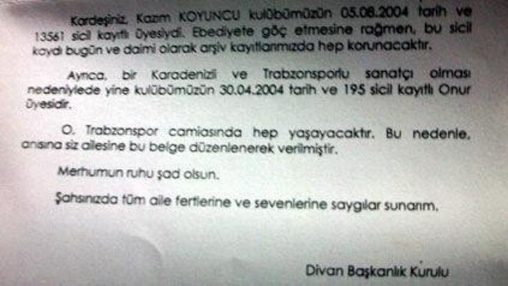 Koyuncu unutulmadı