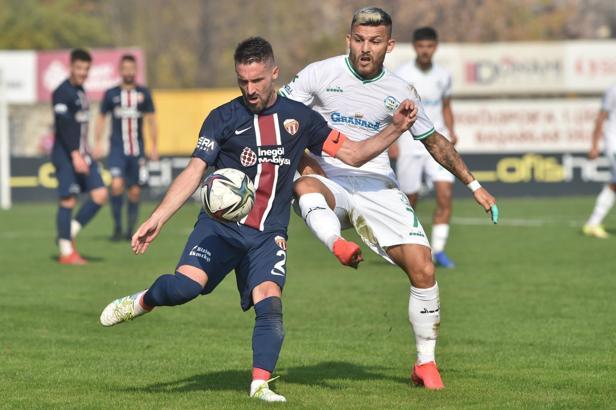 İnegölspor-Serik Belediyespor maç sonucu: 2-2