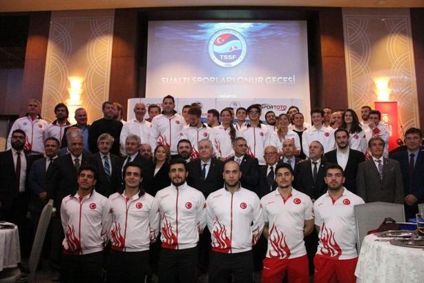 Sualtı sporlarında Avrupa ve dünya şampiyonu olan isimlere ödüller verildi