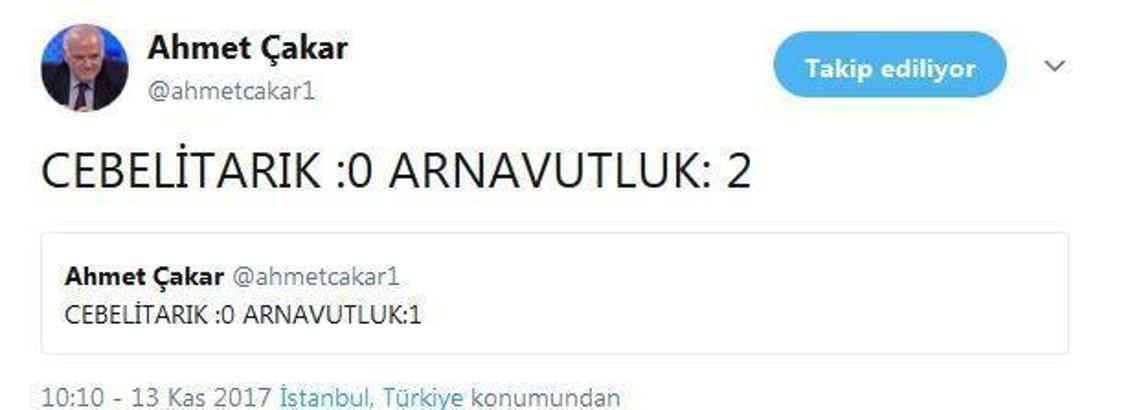 Ahmet Çakar'dan imalı tweet!