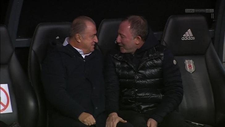 Vodafone Park'ta samimi görüntüler: Sergen Yalçın ve Fatih Terim..