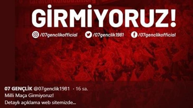 Antalyaspor taraftar grubundan milli maça gitmeme kararı