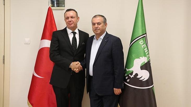 Denizlispor Başkanı Üstek, görevini Çetin'e devretti