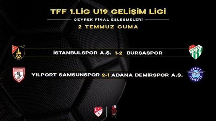 TFF 1. Lig 19 Yaş Altında Bursaspor ve Samsunspor yarı finale çıktı