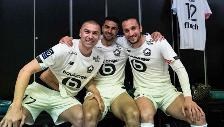 Lille'den Türk bayraklı Burak, Yusuf ve Zeki paylaşımı
