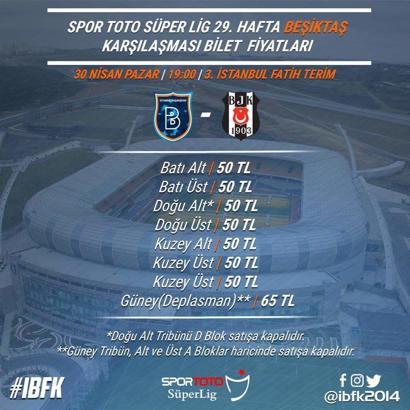 Başakşehir-Beşiktaş bilet fiyatları