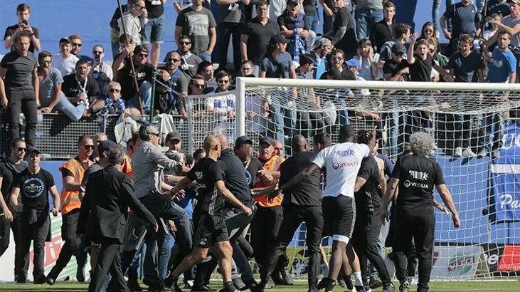 Lyon maçı ertelendi! Futbolculara saldırdılar