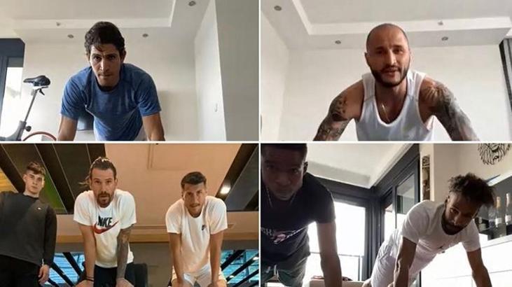Antalyasporlu oyuncuların evden antrenman halleri