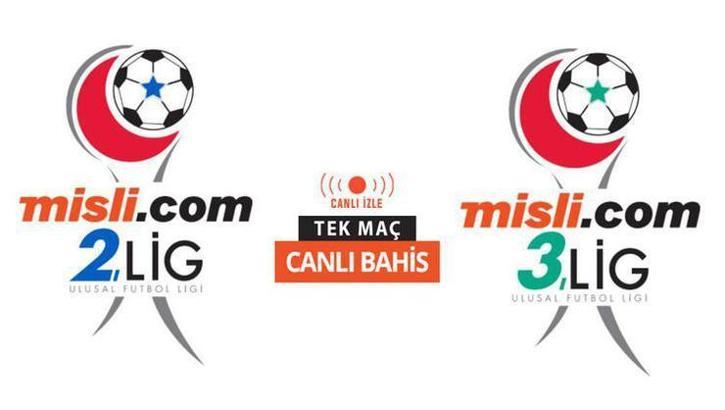 Misli.com 2. Lig ve 3. Lig maçları hem CANLI YAYINDA hem de CANLI İDDAA'da